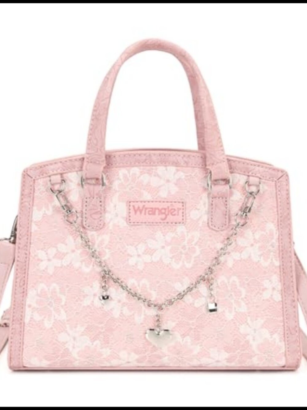 Lace Floral Satchel Tote Bag PU Leather Top Handle Crossbody Women